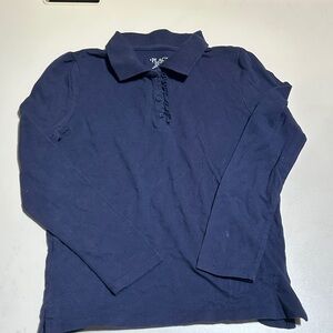 Childrens Place Girls Youth L 10/12 Uniform Navy Long Sleeve Shirt